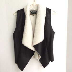 Ambiance Black w/ White faux fur Vest